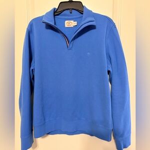 Brooks Brothers Men’s Blue Quarter Zip Sweater Size M Cotton Knit Pullover